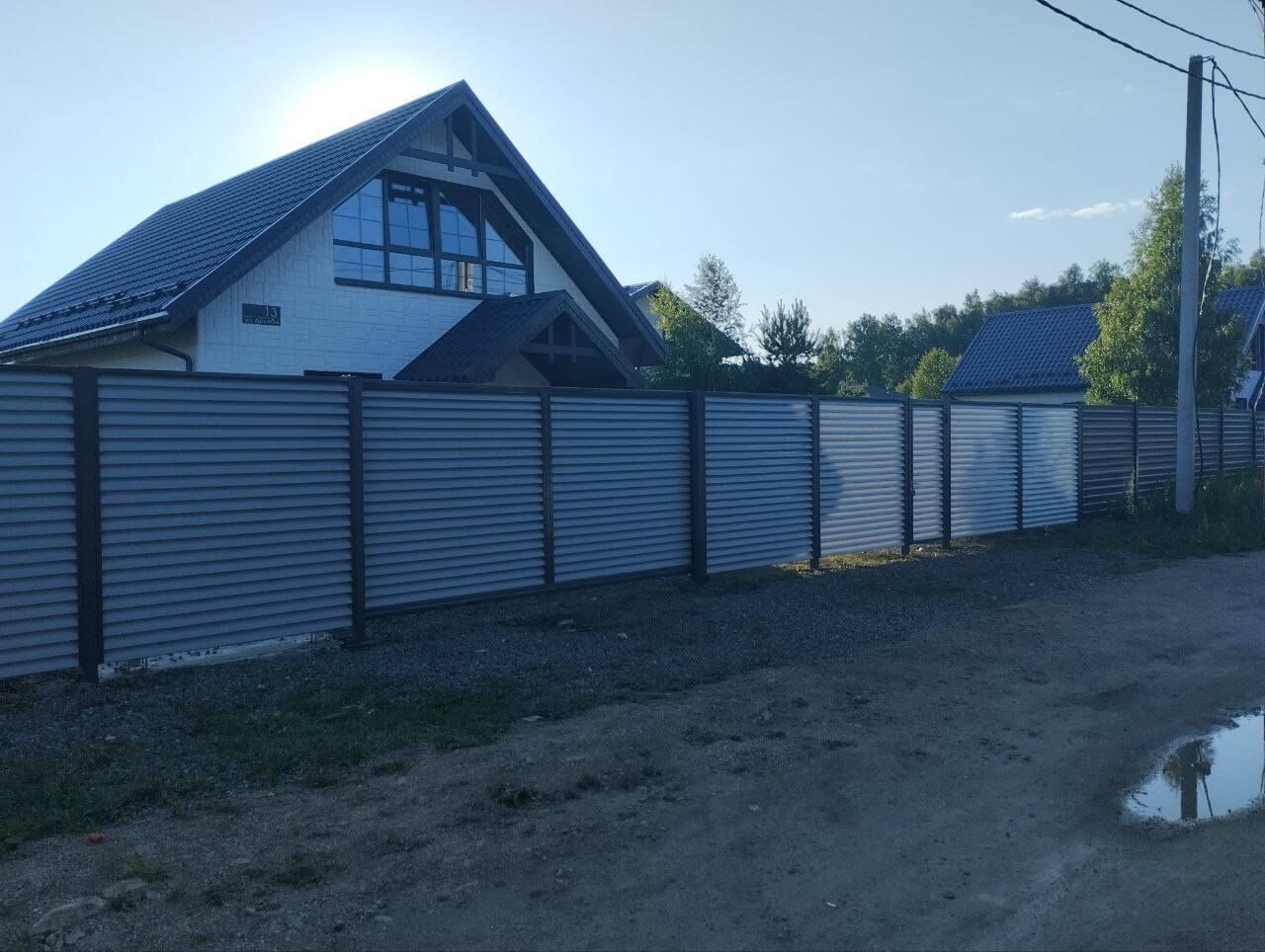 Забор из ламелей еврожалюзи 20м RAL7004 Серый фото 3 в Воронеже